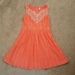 Coral lace dress Xhilaration size L